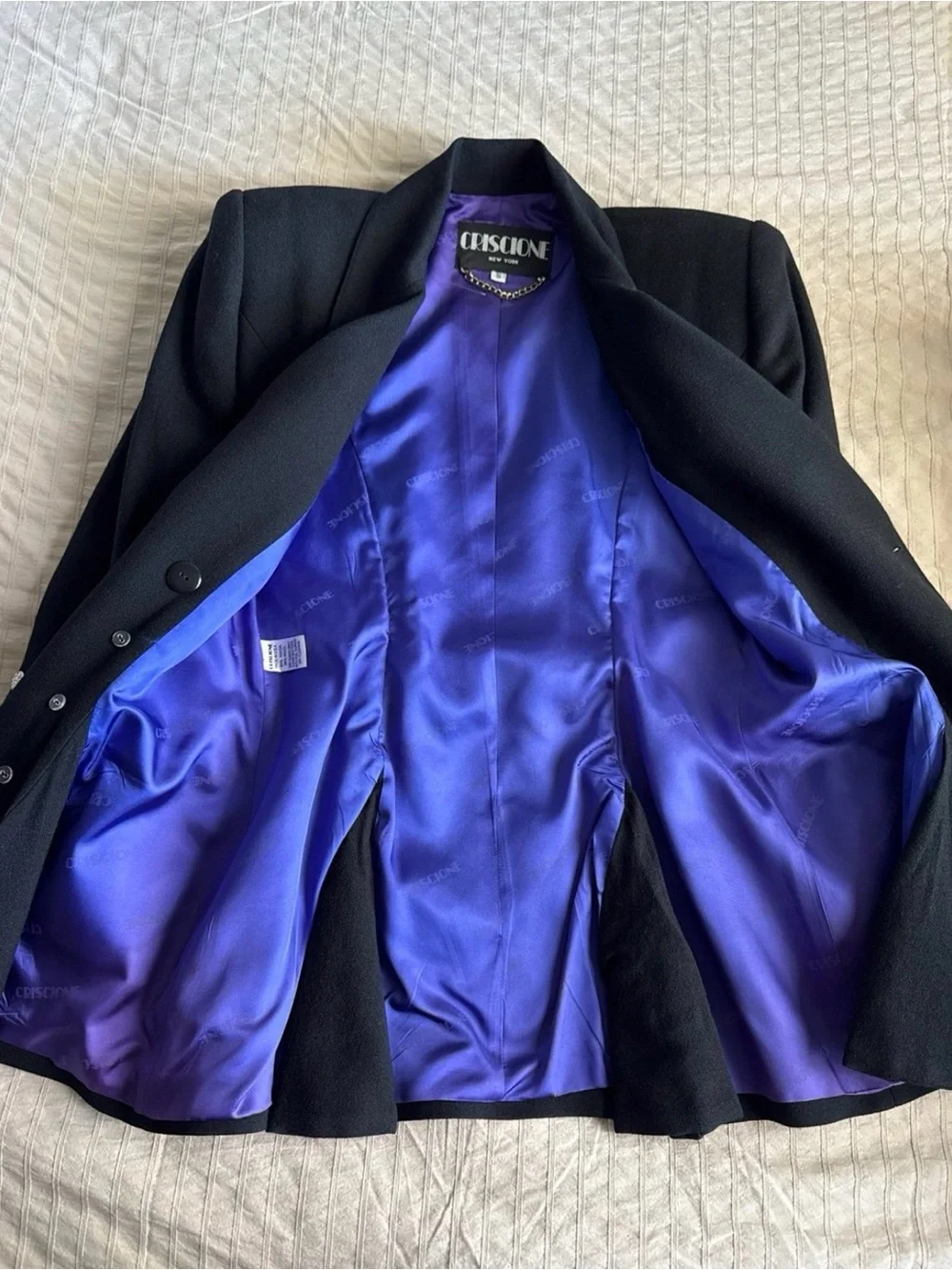 Vintage Criscione Black Fitted Blazer